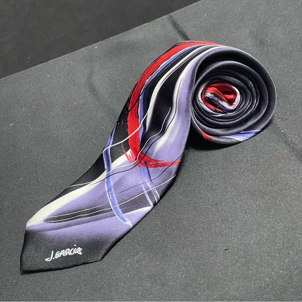 Jerry Garcia Collectors Edition “Lunch” Silk Tie Black Abstract Print